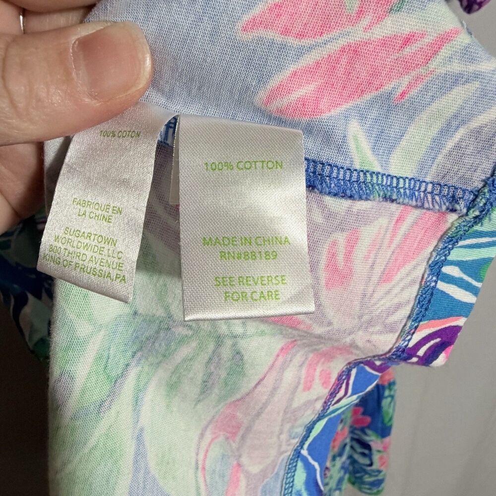 Lilly Pulitzer Blue Isle Be Back Butterfly Tiered Jodee Swing Dress Size XS - Picture 7 of 10